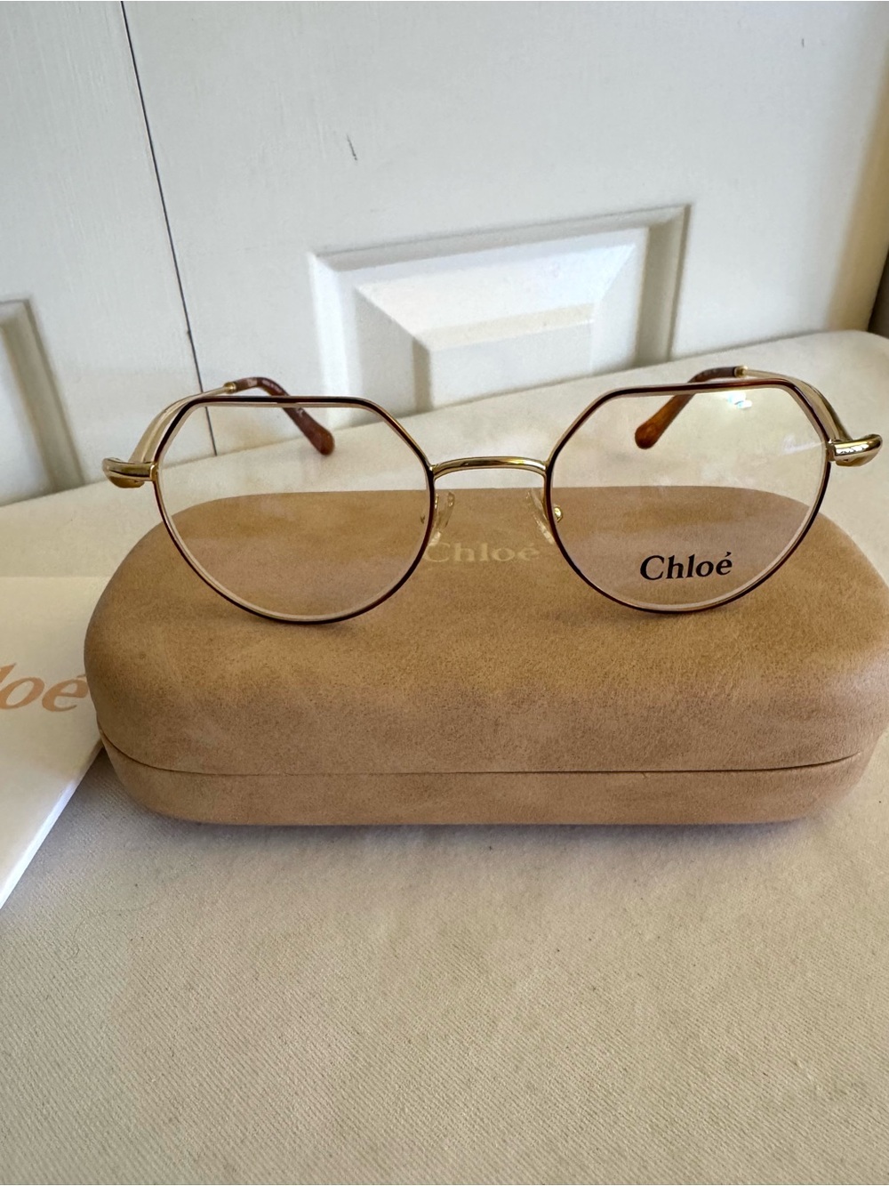 Chloé CE2156 757 Gold Brown Metal Full Rim Eyeglass Frames 49-19 140 Italy